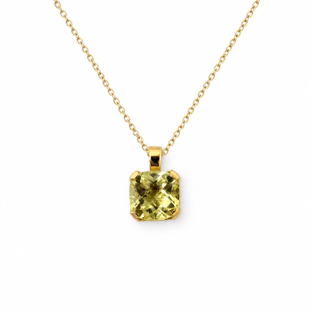 lemon Quartz Hanger - 18 k geelgoud
