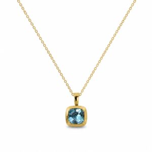 Blauwe Topaas Hanger - 18 k geelgoud