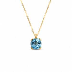 Blauwe Topaas Hanger - 18 k geelgoud