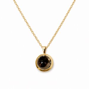 Rook Quartz Hanger - 18 k geelgoud
