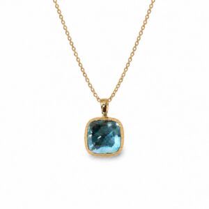 Blauwe Topaas Hanger - 18 k geelgoud