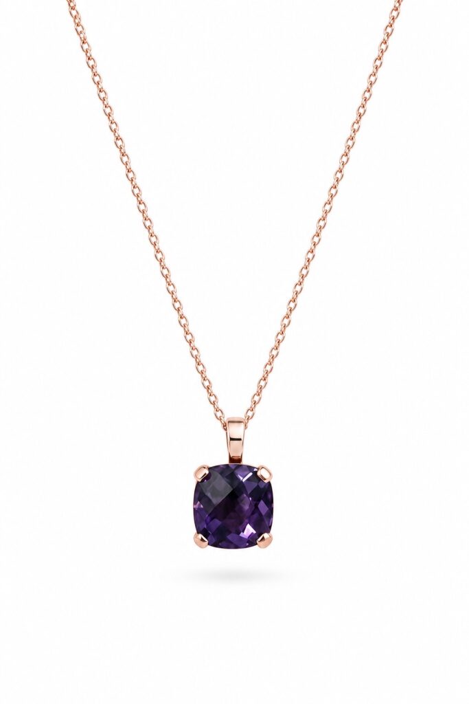 Amethist Hanger - 18 k rose goud