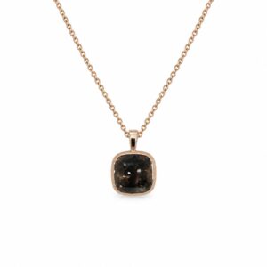 Rook Quartz Hanger - 18 k roze goud