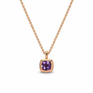 Amethist Hanger - 18 k roze goud
