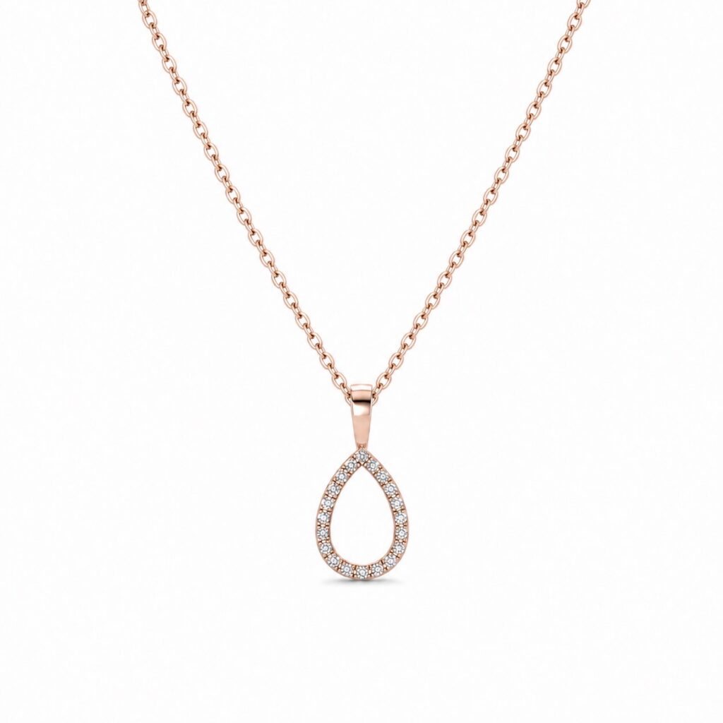 Diamant Hanger - 18 k rosé goud