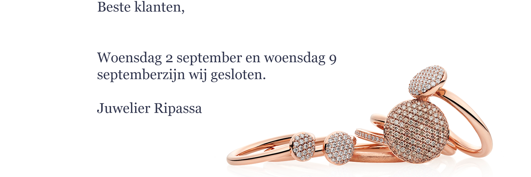 aangepaste openingstijden september