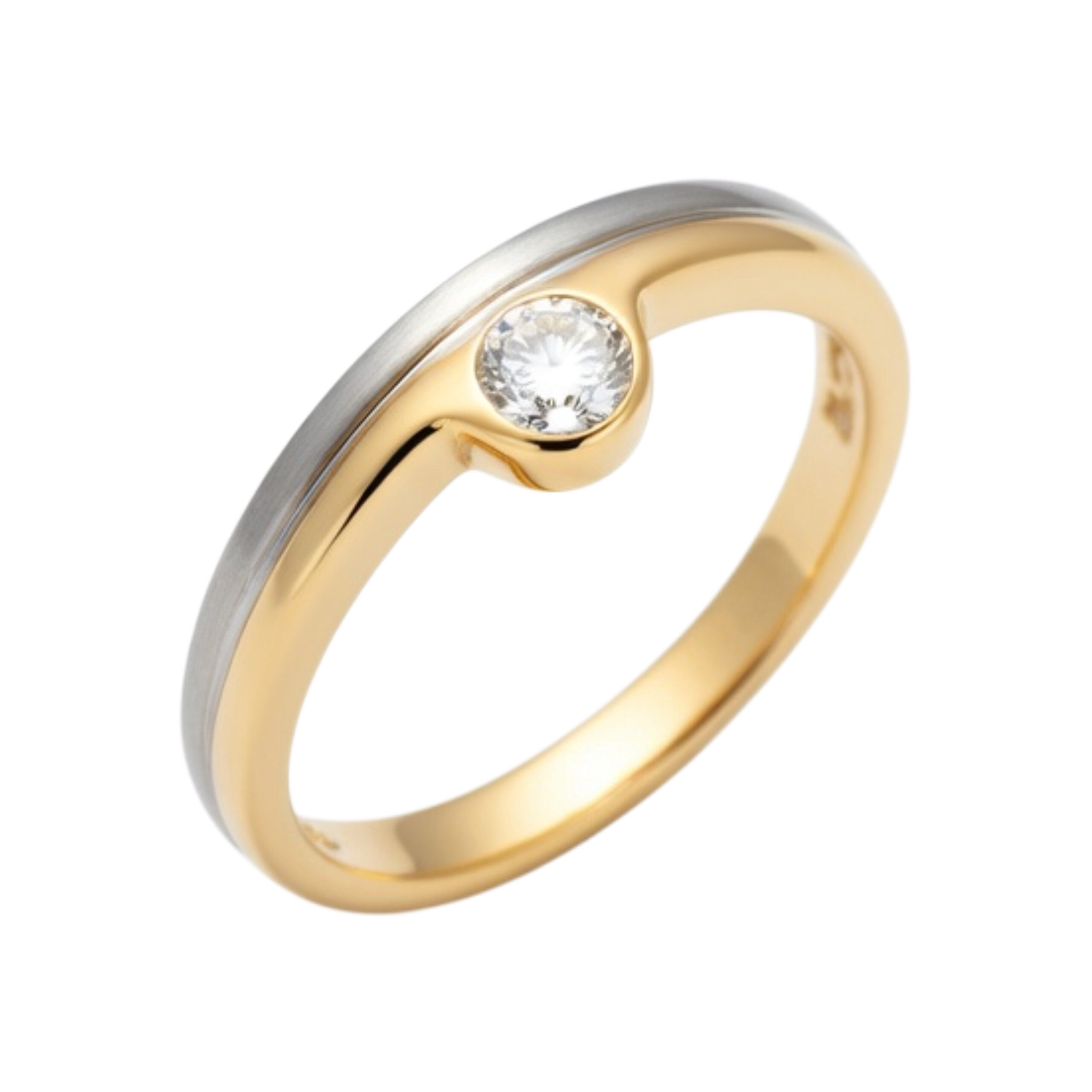 bicolor ring met diamant
