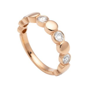 rosé gouden ring met diamanten