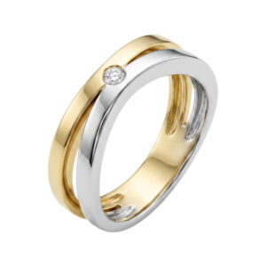 bicolor ring met diamant