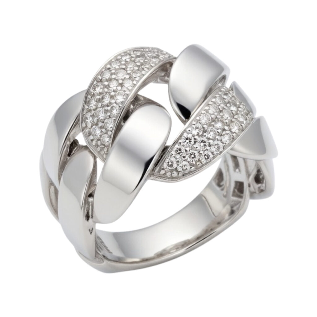 Wit gouden ring met diamanten