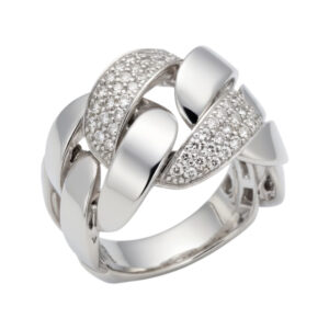 Wit gouden ring met diamanten