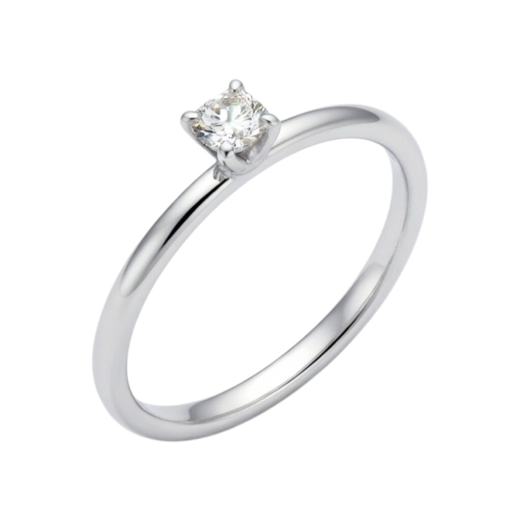 Wit gouden ring met diamant