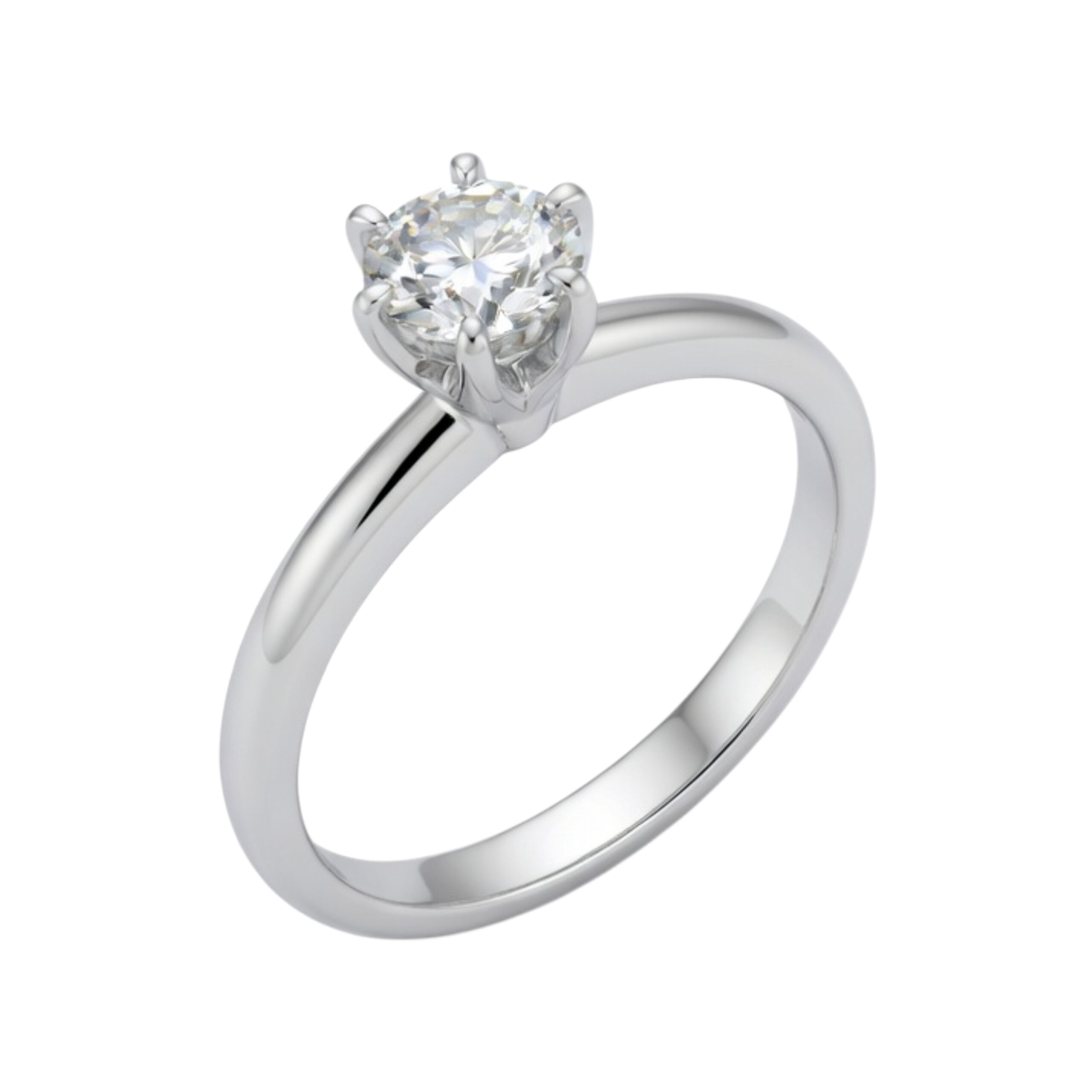 Wit gouden ring met diamant