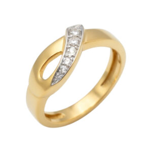 geel gouden ring met diamanten