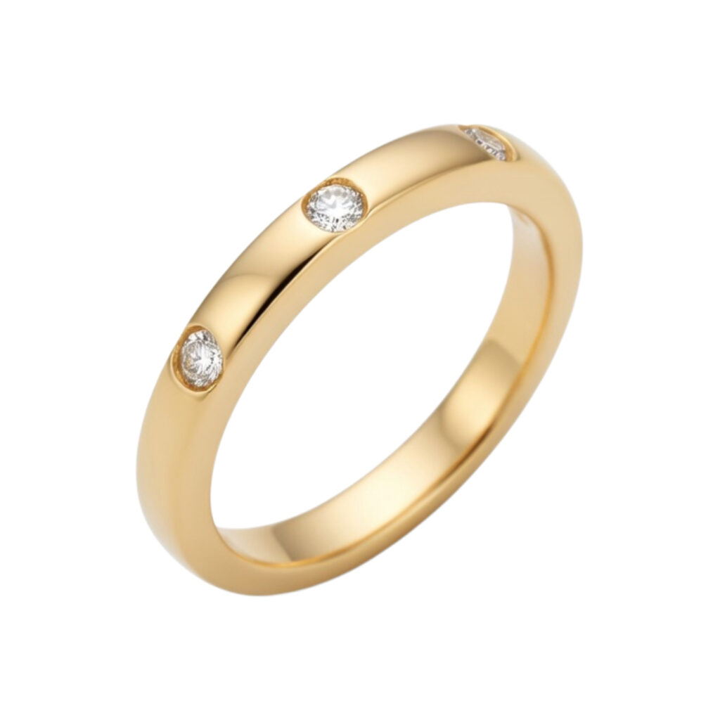 Geel gouden ring met diamanten