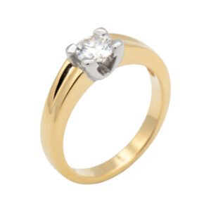 geel gouden ring met diamant