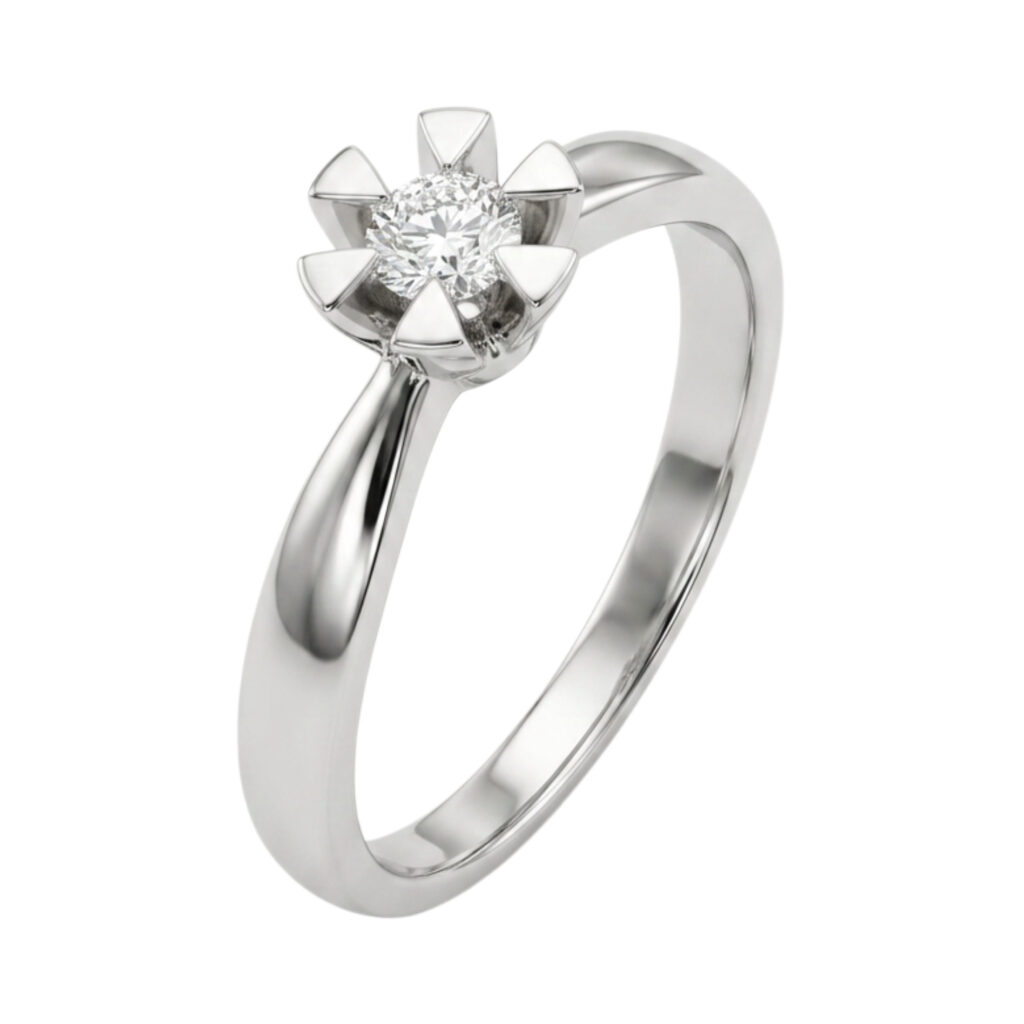 wit gouden ring met diamant