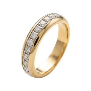 geel gouden ring met diamanten