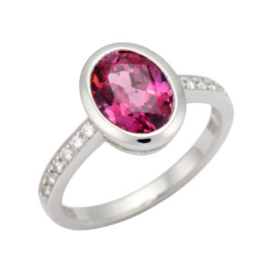 wit gouden ring met toermalijn en diamanten