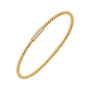 Geel gouden bolletjes armband met diamanten