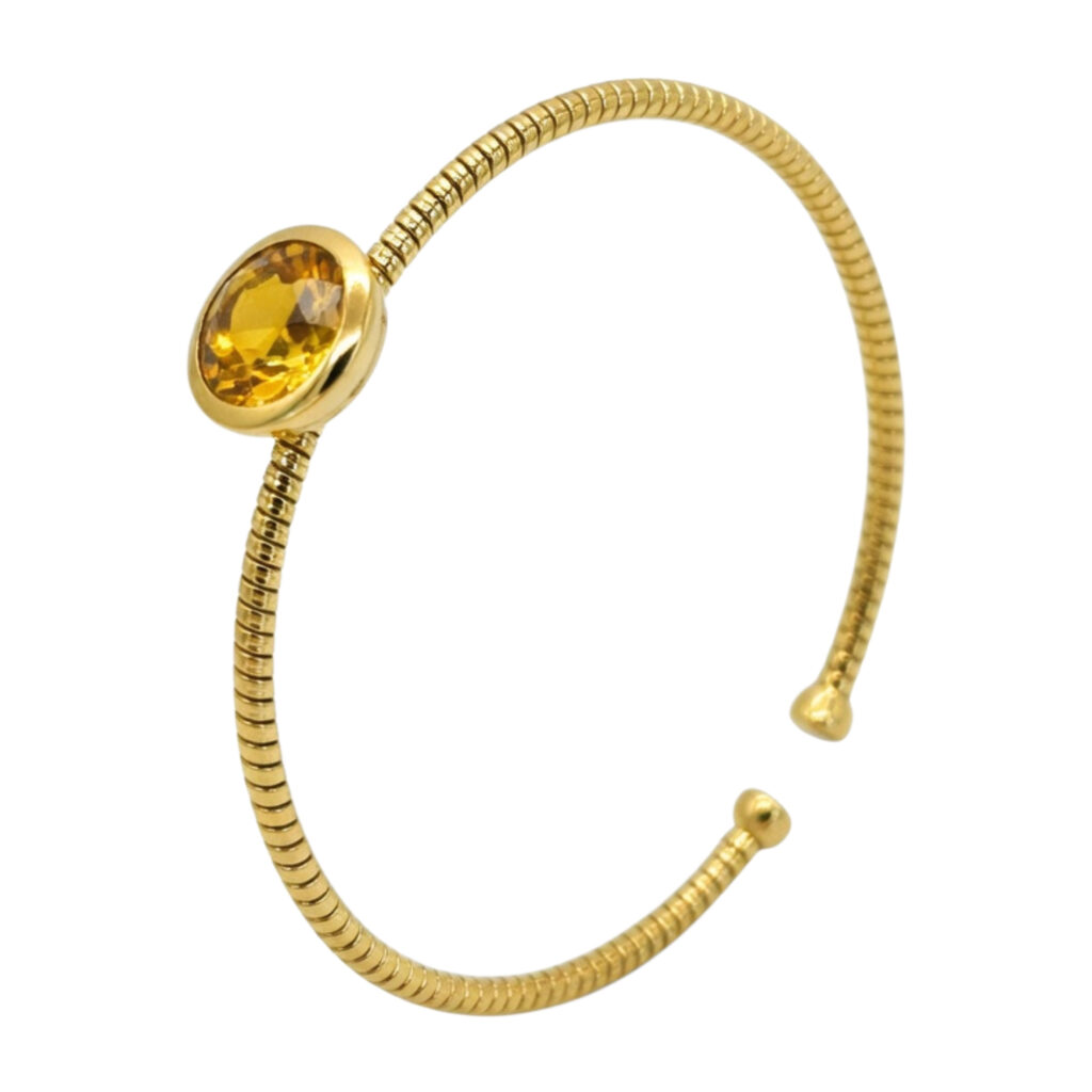 geel gouden armband met citrin