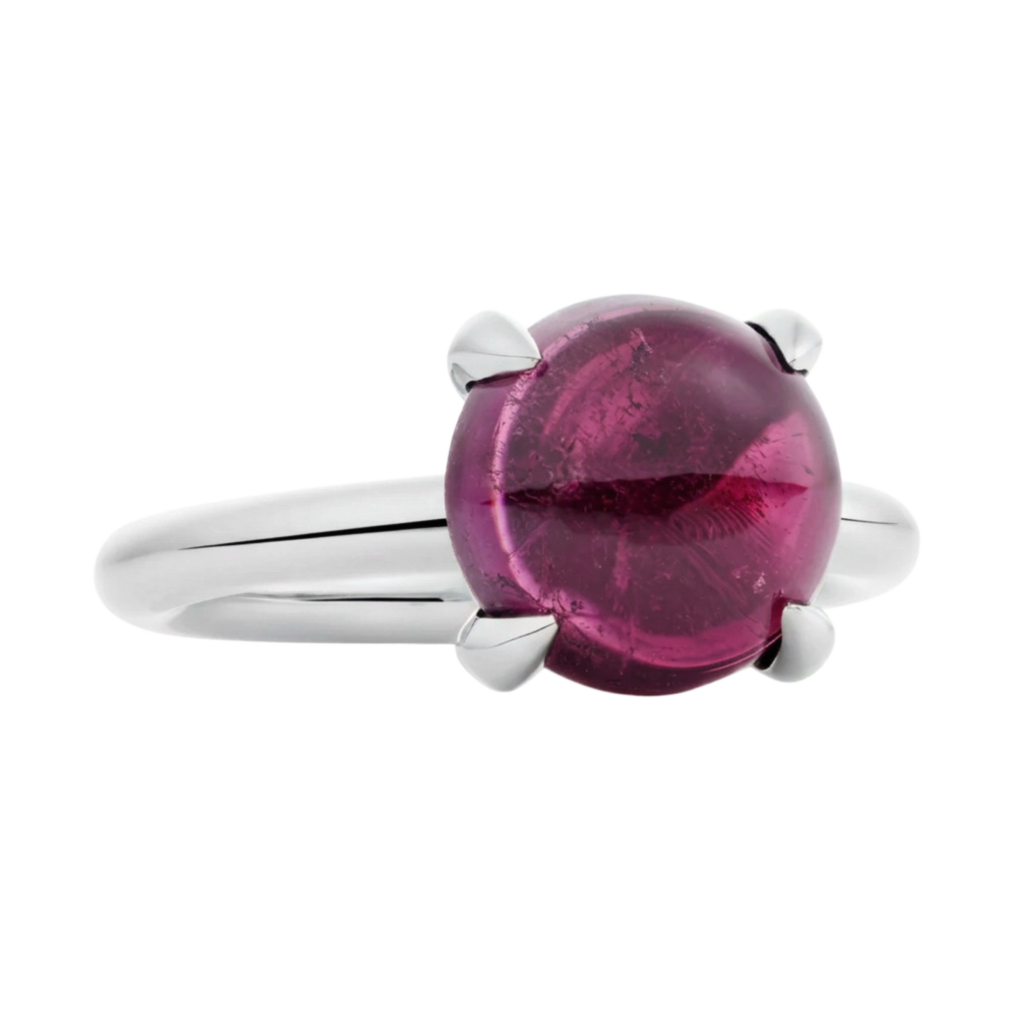 Bron Catch Ring met cabochon geslepen roze toermalijn - 4RW4782RTC