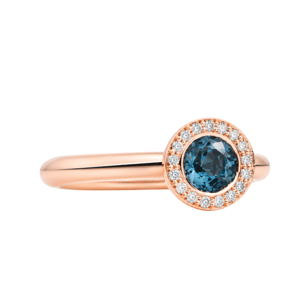 Bron Sushi Ring met Londen blue topaas - 8RR4567TLPBR